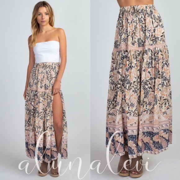 Bellanblue Dresses & Skirts - Boho Chic gypsy floral print Maxi Skirt